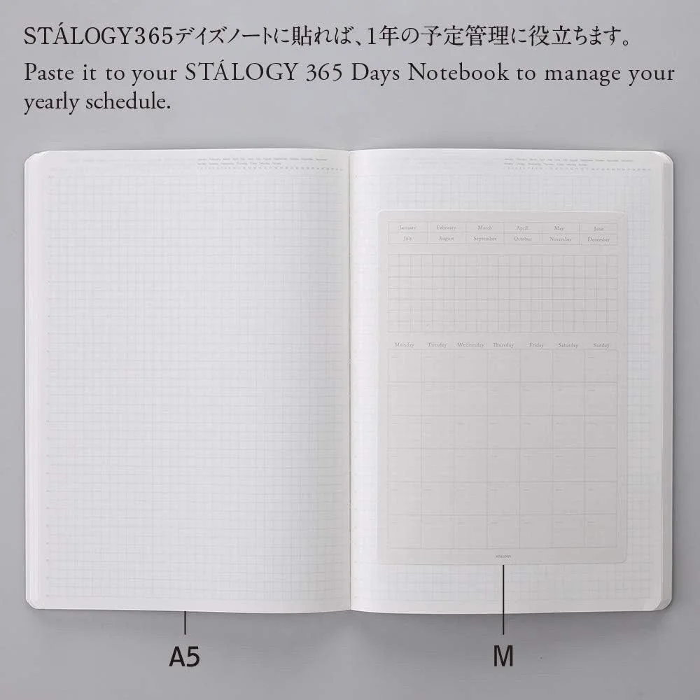 NEW Stalogy Removable Seal Calendar Blank M Free Monthly Scheduling JAPAN